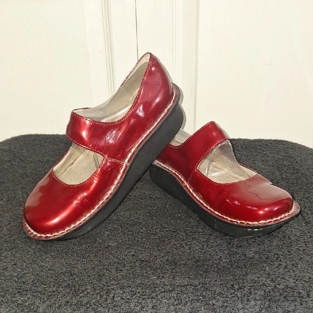Alegria Red Patent Leather Mary Jane Loafers-36 (6-6½)